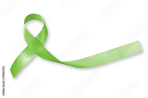 Green Ribbon On White Background As Symbol Adrenal Cancer Stock  Illustration - Download Image Now - iStock