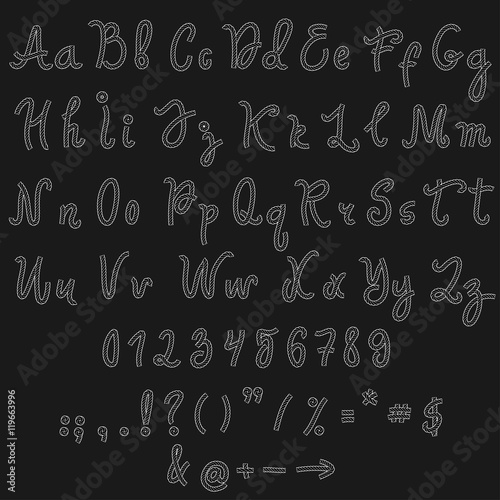 Vector alphabet. Hand drawn letters.