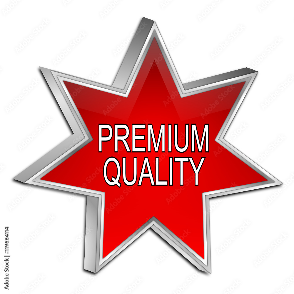Premium Quality star button - 3D illustration