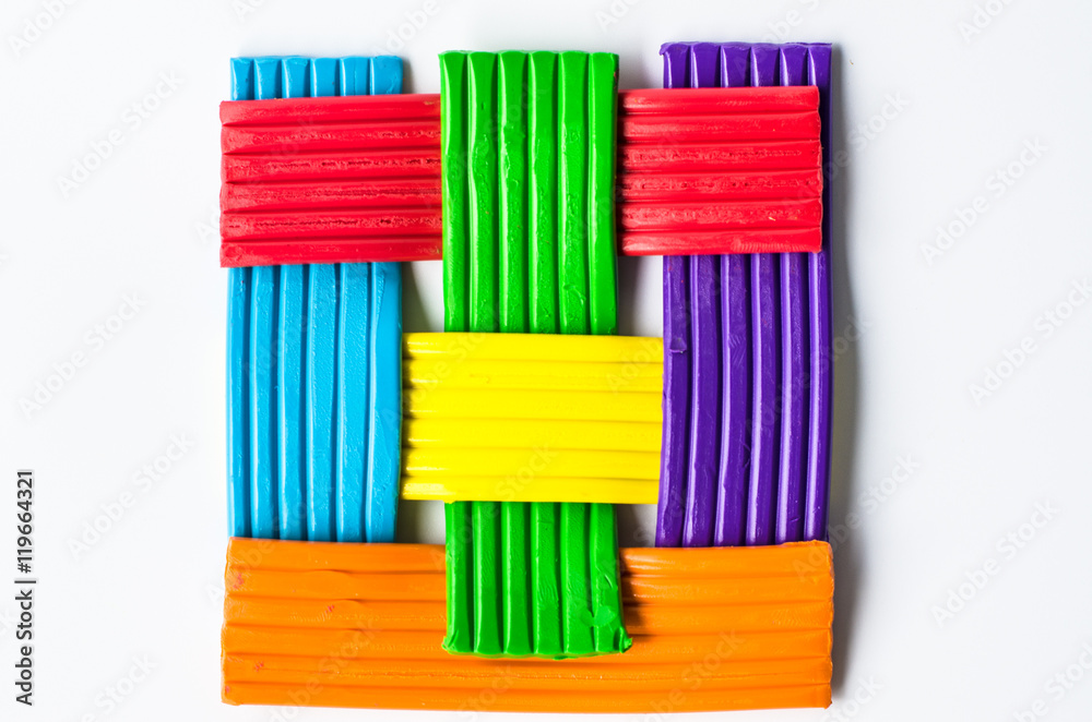 Colorful clay on white background,select focus Colorful clay on white background,select focus