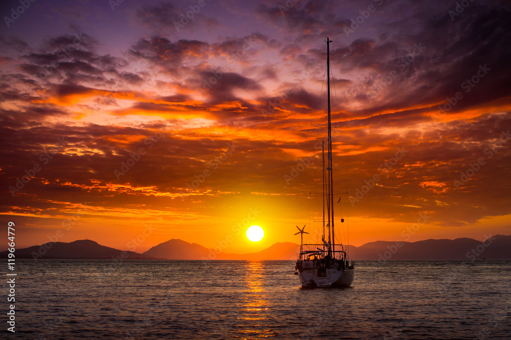 Fototapeta premium sunset in Greece
