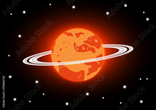 Fototapeta Naklejka Na Ścianę i Meble -  Mars and stars in space
