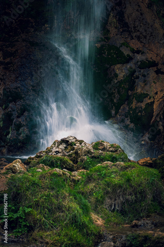 waterfall  on small mountain river