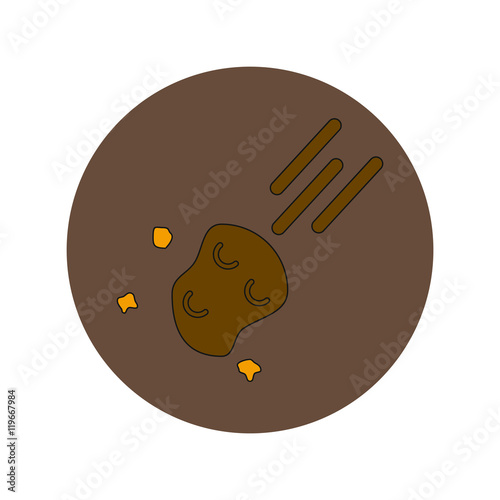 Vector illustration in flat design of space meteorite