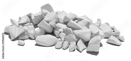 Fototapeta Naklejka Na Ścianę i Meble -  Pile of stone isolated on white background