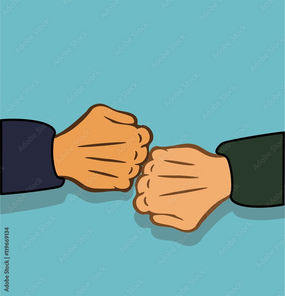 Two fists punching each other Two fists punching each other