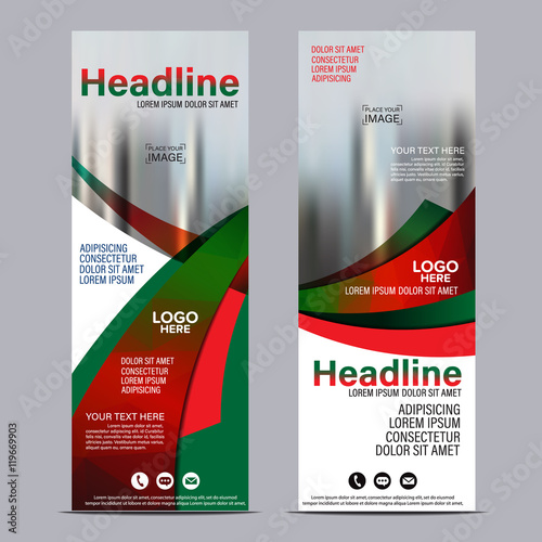 Roll up layout template. flag flyer banner backdrop design. vector illustration background