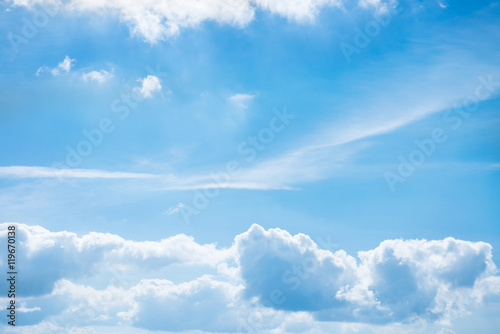 Canvas Print White clouds and blue sky