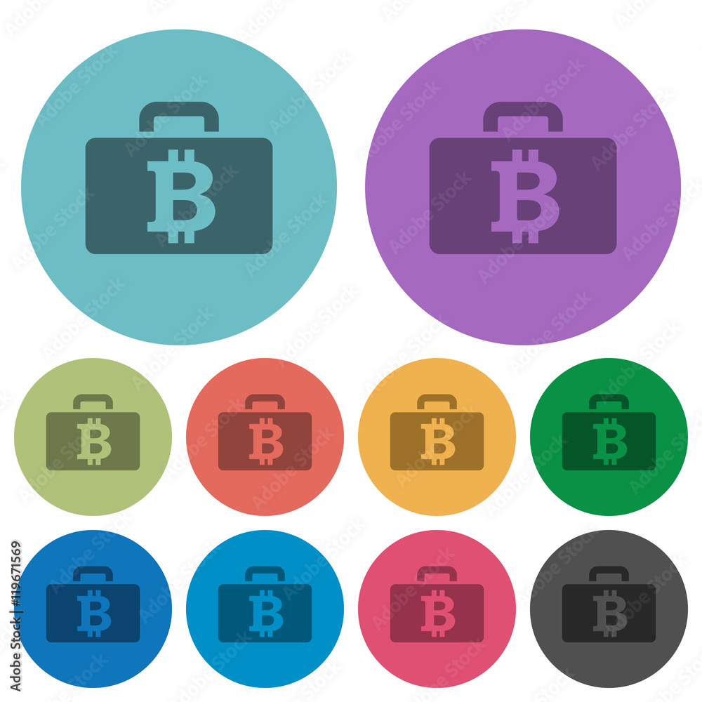 Color Bitcoin bag flat icons Color Bitcoin bag flat icons