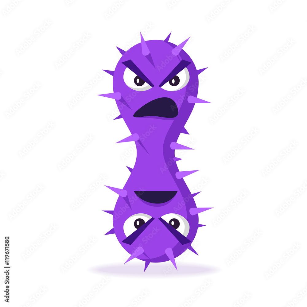 Bacteria character. Cartoon vector illustration. Microbiology Bacteria character. Cartoon vector illustration. Microbiology