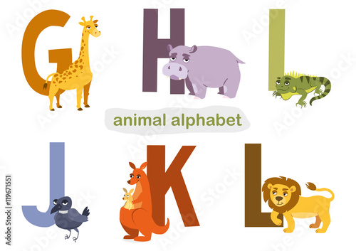 ABC. set of letters and animals for children's learning books. v