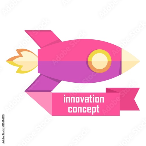 innovation concept logo with rocket
