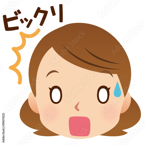 女性 表情 顔 びっくり Stock イラスト Adobe Stock