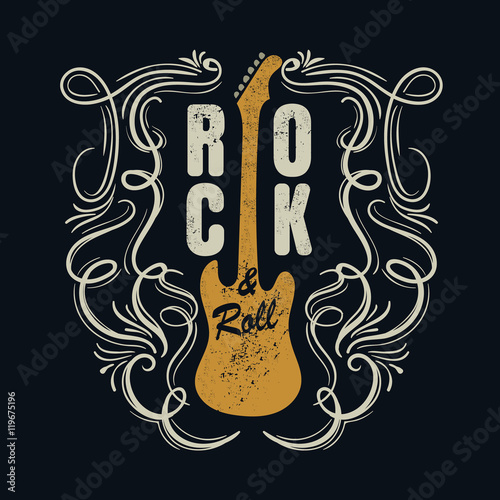 vintage rock and roll typograpic for t-shirt ,tee designe,poster