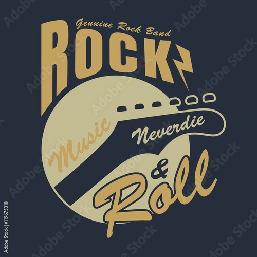 Rock and roll graphic for t-shirt,tee design,vector illustration