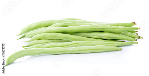 green long bean  on white background