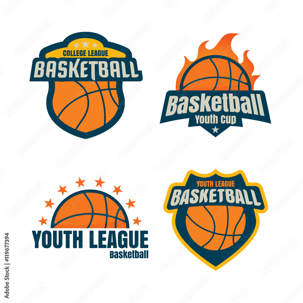 Basketball logotype , collectionsport badge set, vector illustra