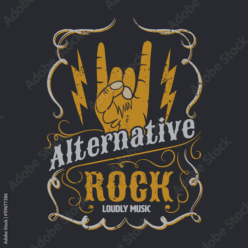 alternative rock graphic for apparel, tee design,vector illustra