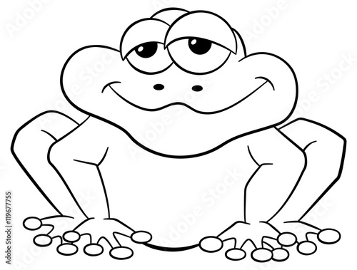 schwarz weißer Cartoon Frosch 