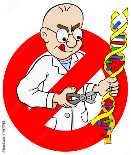 Cartoon Zeichen - keine Gentechnik 