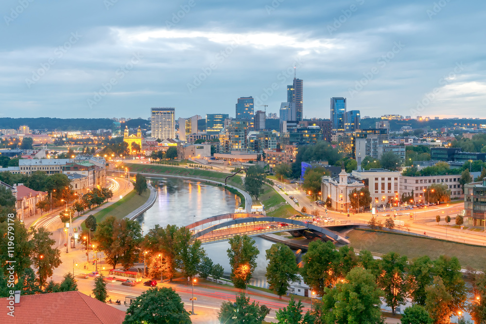 Fototapeta premium Vilnius. View of the city from the hill of Gediminas.
