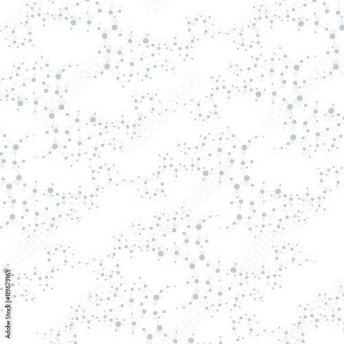 Structure molecule and communication Dna, atom, neurons. Science concept for your design. Connected lines with dots. Medical, technology, chemistry, science background. Vector illustration.