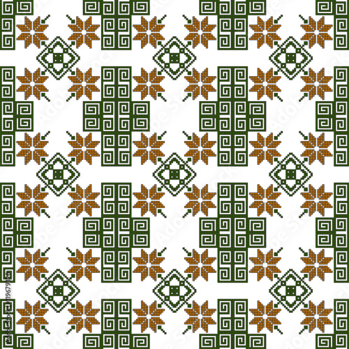 abstract nordic pattern, made of pixels. Vector illustration. scheme for embroidery
