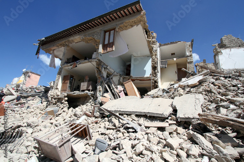 Fotobehang 24/8/2016 - Amatrice - Rieti - Italy - The earthquake that destroyed the histori