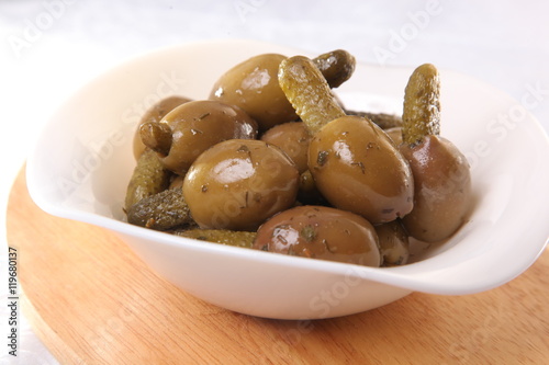 green olives stuffed with gherkins