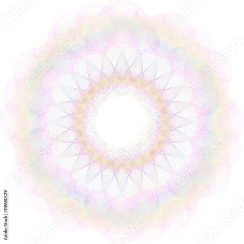 Guilloche pattern rosette for different use: certificate, play m