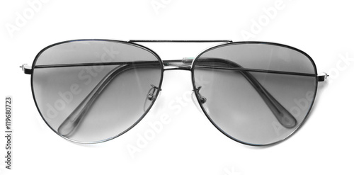 Isolated Aviator Sunglasses with White Lenses