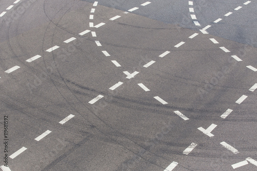 white marking on highway