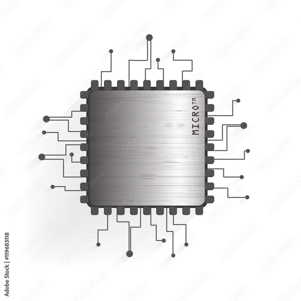 The chip on a white background vector The chip on a white background vector