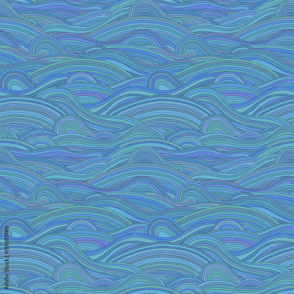 Seamless unusual pattern with waves.