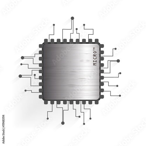 The chip on a white background