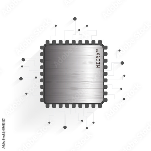 The chip on a white background