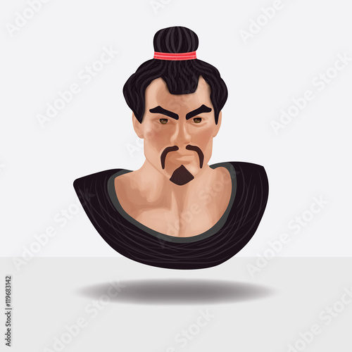 The face of the samurai