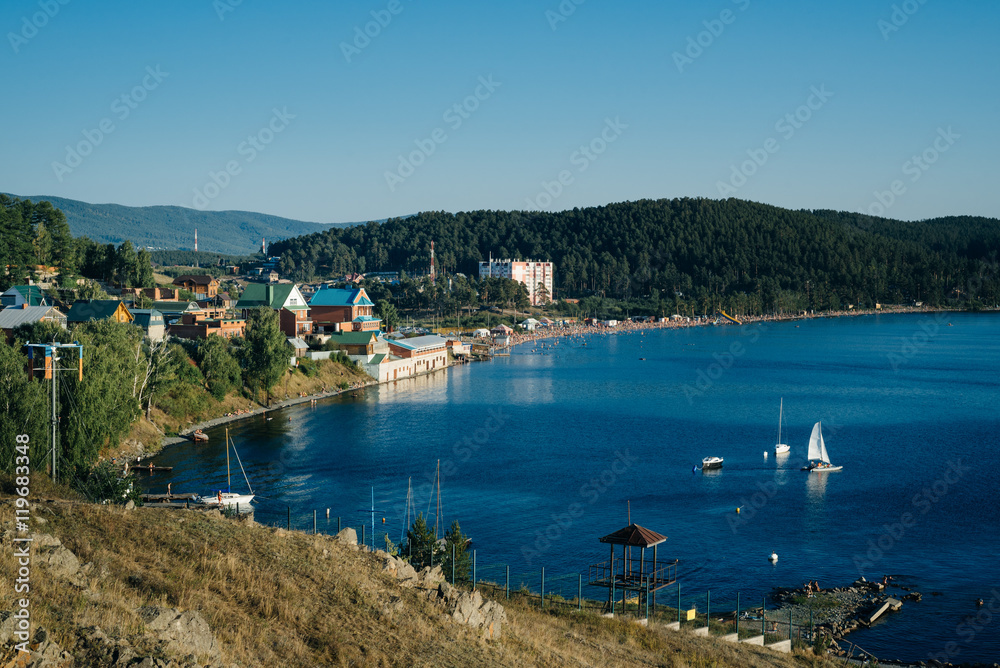 a resort town on the shore of the lake, Miass, Southern Urals, Russia