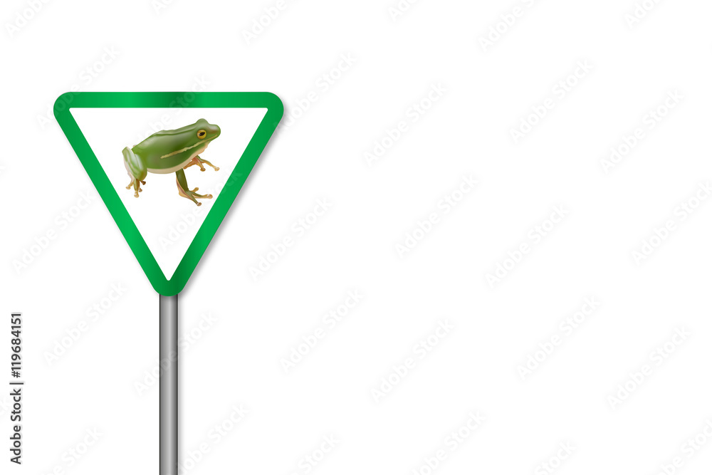 Obraz premium Frosch-Warnschild