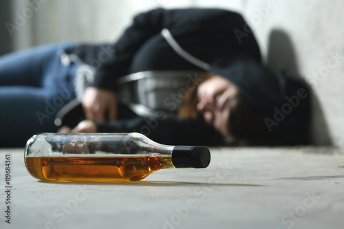 Drunk teenager on the floor