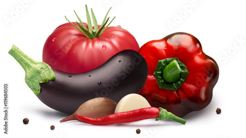 Tomato, bell pepper, eggplant for canning,  paths photo