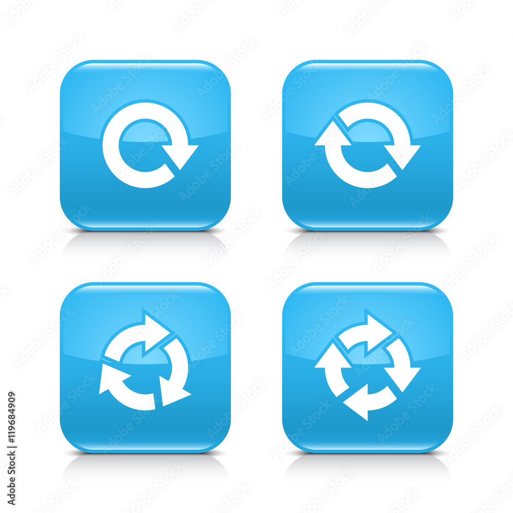 Blue arrow refresh, reload, rotation, repeat icon Blue arrow refresh, reload, rotation, repeat icon