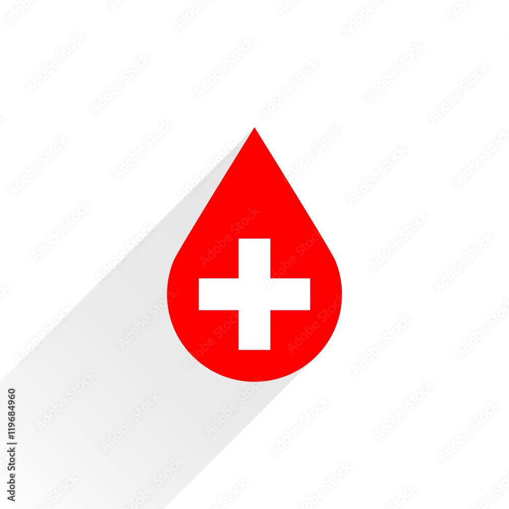 Donate drop blood red sign with white cross Donate drop blood red sign with white cross