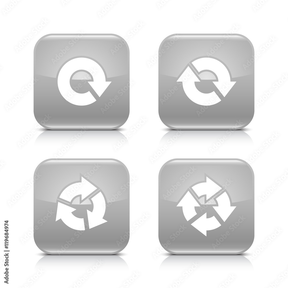 Gray arrow refresh, reload, rotation, repeat sign Gray arrow refresh, reload, rotation, repeat sign