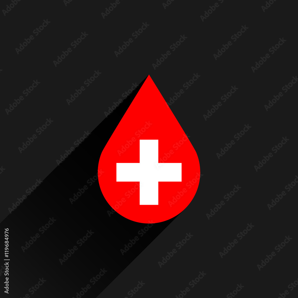 Donate drop blood red sign with white cross Donate drop blood red sign with white cross