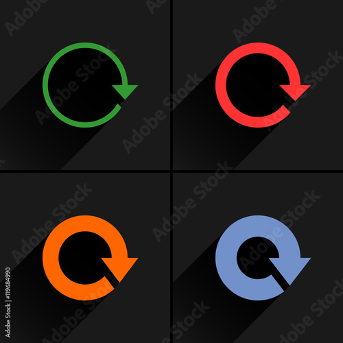 Color arrow refresh, rotation, reset, repeat icon