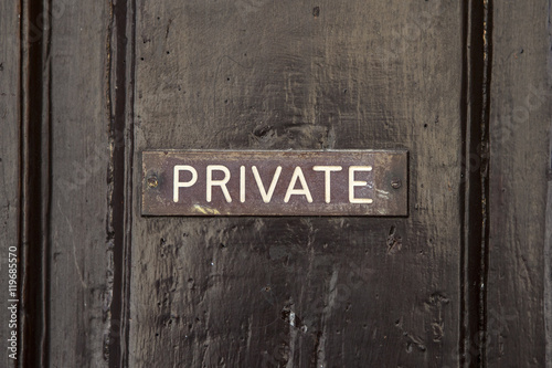 Private Sign on a Door photo