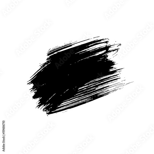 Black ink hand drawn paintbrush brush vector illustration. For decorative banner design.