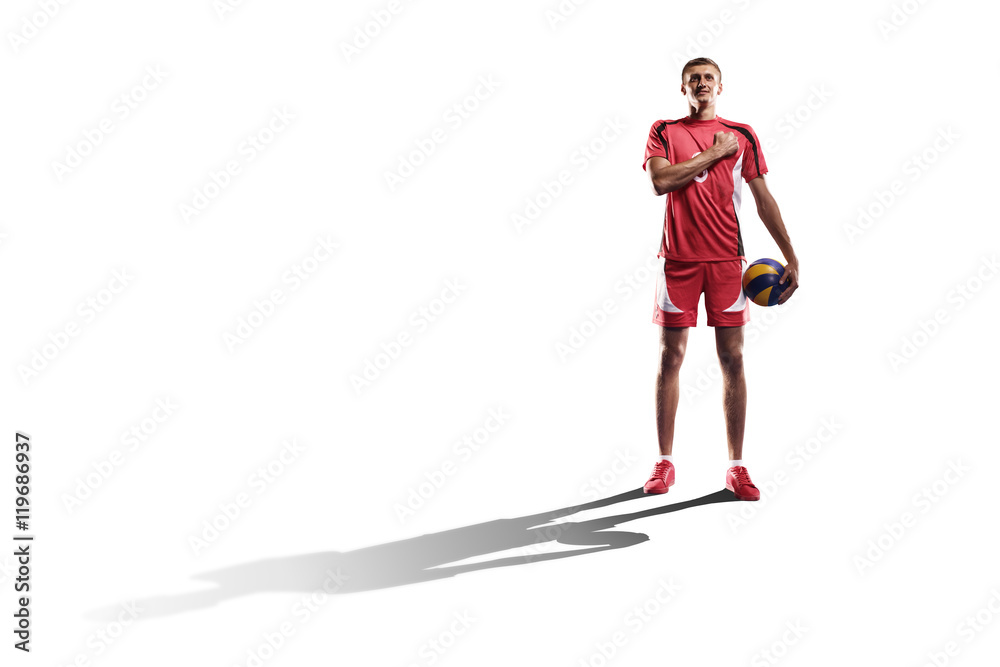Professional valleyball player isolated on white Professional valleyball player isolated on white