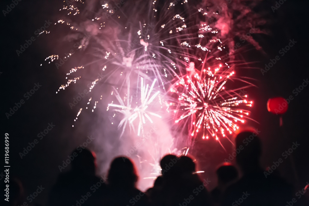 Crowd watching foreworks